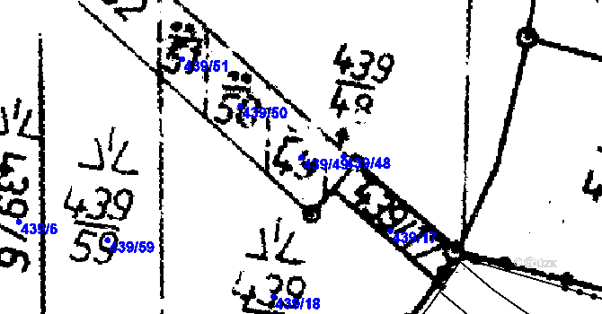 Parcela st. 439/49 v KÚ Vlachovo Březí, Katastrální mapa