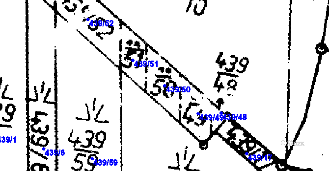 Parcela st. 439/50 v KÚ Vlachovo Březí, Katastrální mapa