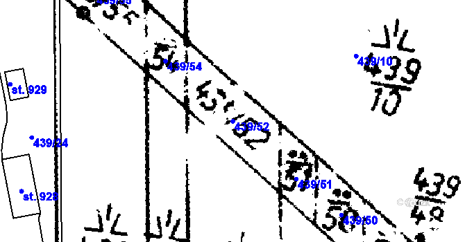Parcela st. 439/52 v KÚ Vlachovo Březí, Katastrální mapa