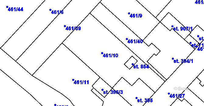 Parcela st. 461/10 v KÚ Vlachovo Březí, Katastrální mapa