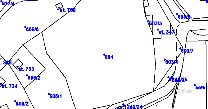 Parcela st. 604 v KÚ Vlachovo Březí, Katastrální mapa
