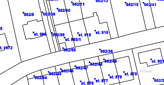 Parcela st. 662/53 v KÚ Vlachovo Březí, Katastrální mapa