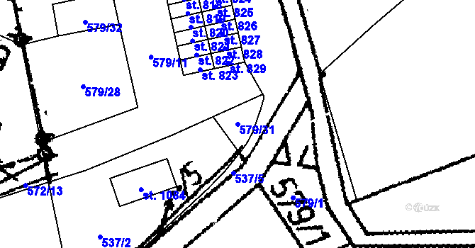 Parcela st. 579/31 v KÚ Vlachovo Březí, Katastrální mapa