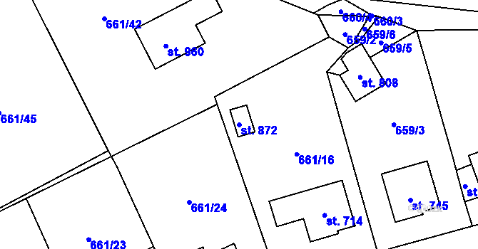 Parcela st. 872 v KÚ Vlachovo Březí, Katastrální mapa