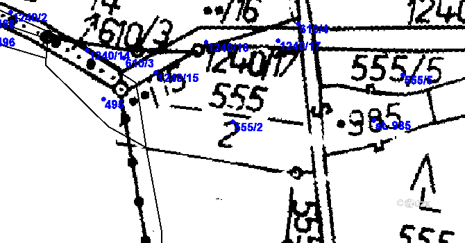 Parcela st. 555/2 v KÚ Vlachovo Březí, Katastrální mapa