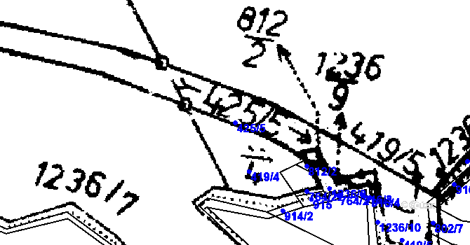 Parcela st. 425/5 v KÚ Vlachovo Březí, Katastrální mapa