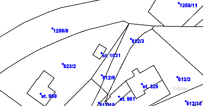 Parcela st. 1031 v KÚ Vlachovo Březí, Katastrální mapa