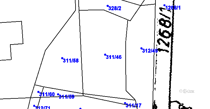 Parcela st. 311/46 v KÚ Vlachovo Březí, Katastrální mapa