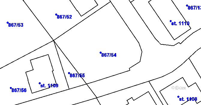 Parcela st. 867/54 v KÚ Vlachovo Březí, Katastrální mapa