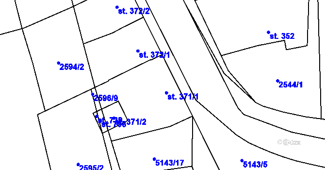 Parcela st. 371 v KÚ Vlasatice, Katastrální mapa