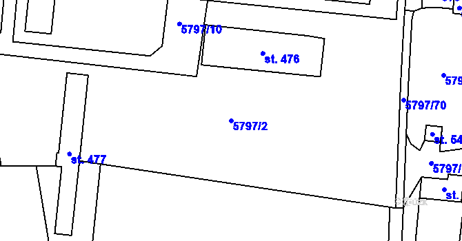 Parcela st. 5797/2 v KÚ Vlasatice, Katastrální mapa