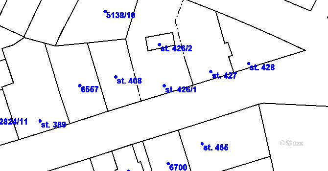 Parcela st. 426/1 v KÚ Vlasatice, Katastrální mapa