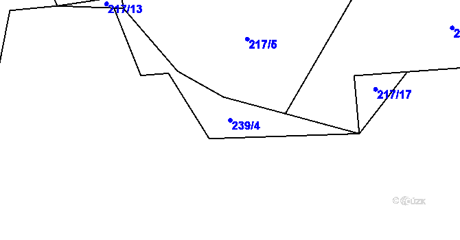 Parcela st. 239/4 v KÚ Vlasenice u Kamenice nad Lipou, Katastrální mapa