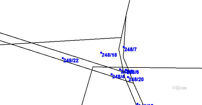 Parcela st. 248/18 v KÚ Vlasenice u Kamenice nad Lipou, Katastrální mapa