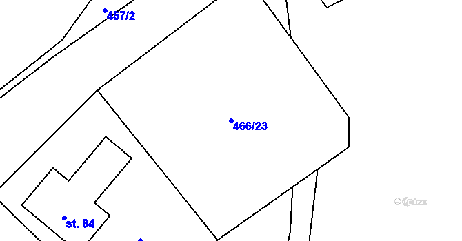 Parcela st. 466/23 v KÚ Vlasenice u Kamenice nad Lipou, Katastrální mapa
