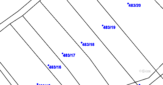 Parcela st. 483/18 v KÚ Vlásenice u Pelhřimova, Katastrální mapa