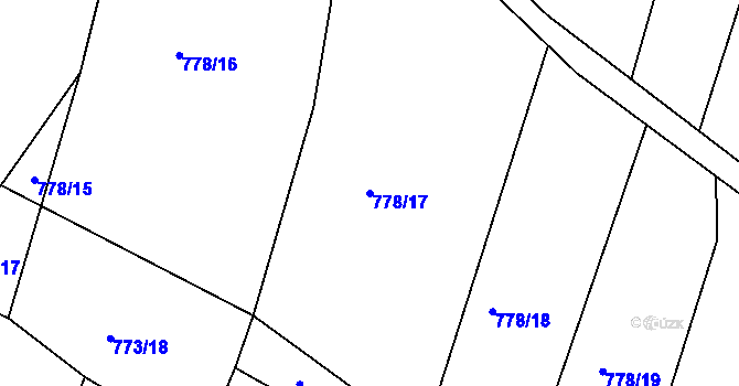 Parcela st. 778/17 v KÚ Vlásenice u Pelhřimova, Katastrální mapa