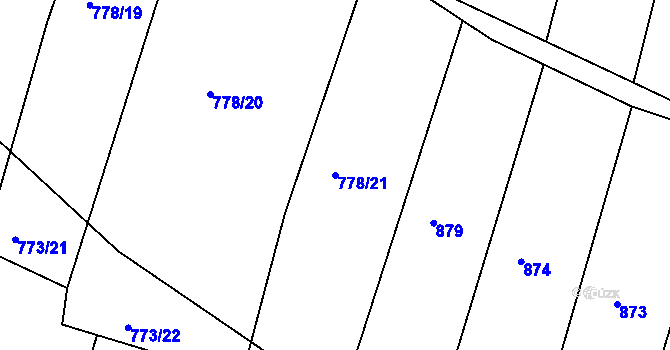 Parcela st. 778/21 v KÚ Vlásenice u Pelhřimova, Katastrální mapa