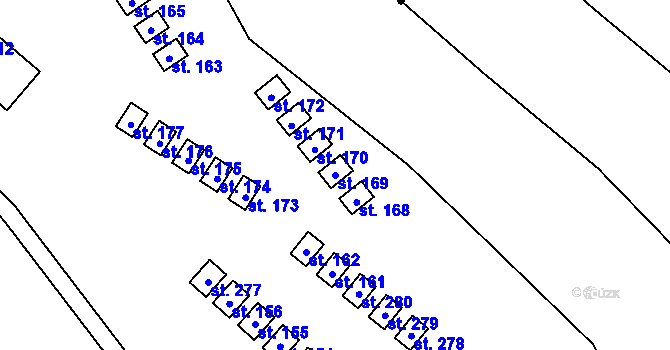 Parcela st. 169 v KÚ Kounice nad Sázavou, Katastrální mapa