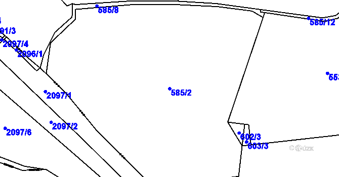 Parcela st. 585/2 v KÚ Kounice nad Sázavou, Katastrální mapa