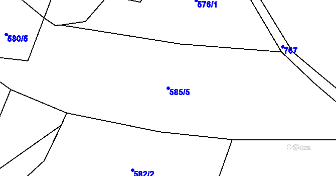 Parcela st. 585/5 v KÚ Kounice nad Sázavou, Katastrální mapa