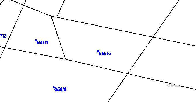 Parcela st. 658/5 v KÚ Volavá Lhota, Katastrální mapa