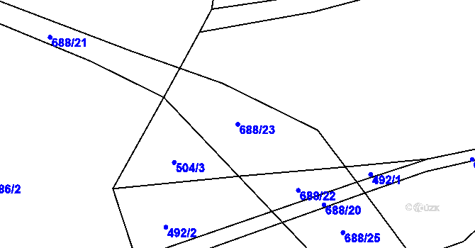 Parcela st. 688/23 v KÚ Volavá Lhota, Katastrální mapa