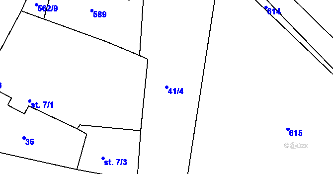 Parcela st. 41/4 v KÚ Svinky, Katastrální mapa
