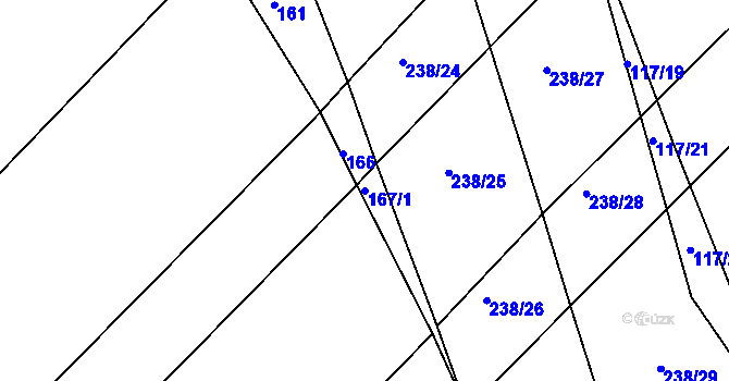 Parcela st. 167/1 v KÚ Svinky, Katastrální mapa