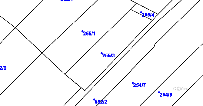 Parcela st. 255/3 v KÚ Svinky, Katastrální mapa