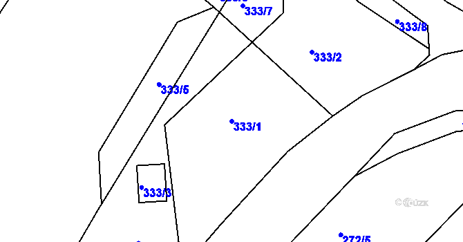 Parcela st. 333/1 v KÚ Svinky, Katastrální mapa