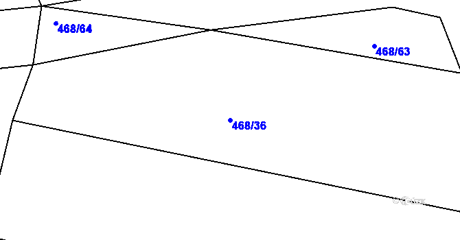 Parcela st. 468/36 v KÚ Svinky, Katastrální mapa