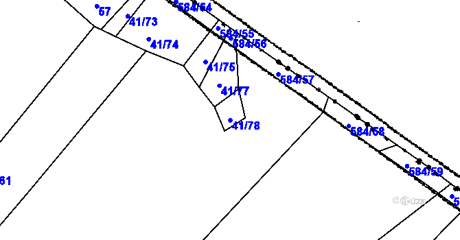 Parcela st. 41/78 v KÚ Svinky, Katastrální mapa