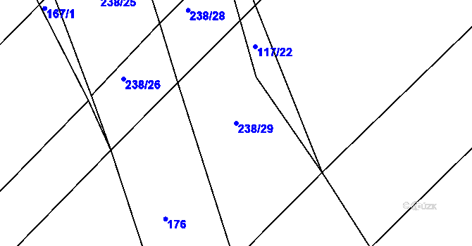 Parcela st. 238/29 v KÚ Svinky, Katastrální mapa