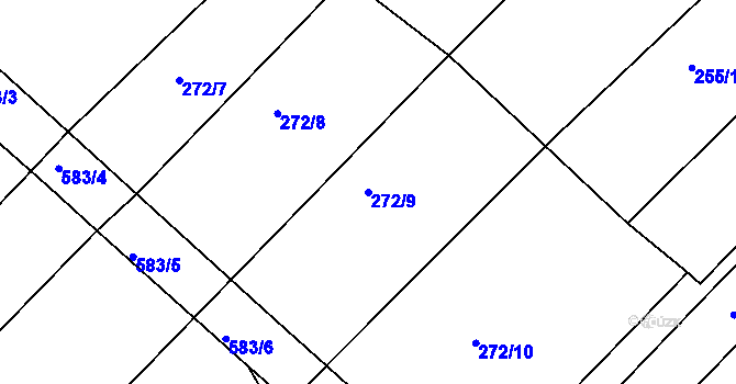 Parcela st. 272/9 v KÚ Svinky, Katastrální mapa