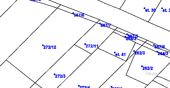 Parcela st. 272/11 v KÚ Svinky, Katastrální mapa