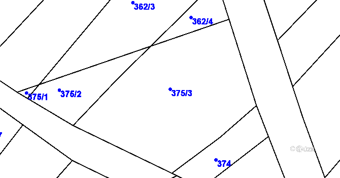 Parcela st. 375/3 v KÚ Svinky, Katastrální mapa