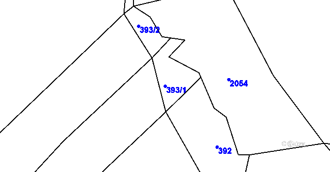 Parcela st. 393/1 v KÚ Svinky, Katastrální mapa