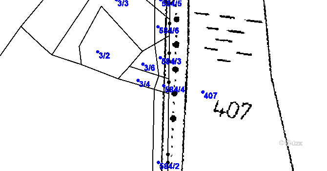 Parcela st. 584/4 v KÚ Svinky, Katastrální mapa