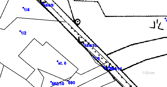 Parcela st. 584/10 v KÚ Svinky, Katastrální mapa