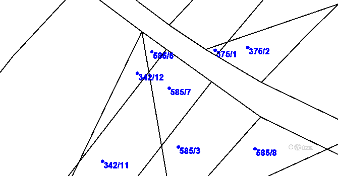 Parcela st. 585/7 v KÚ Svinky, Katastrální mapa