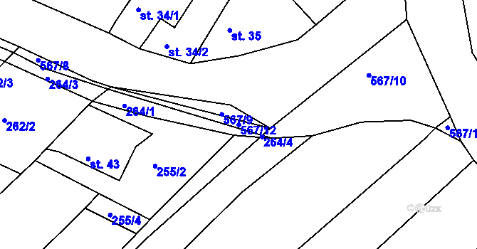 Parcela st. 567/12 v KÚ Svinky, Katastrální mapa