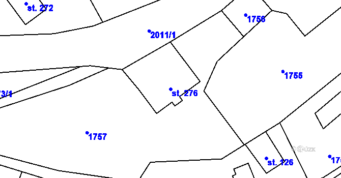 Parcela st. 276 v KÚ Vlastiboř u Železného Brodu, Katastrální mapa