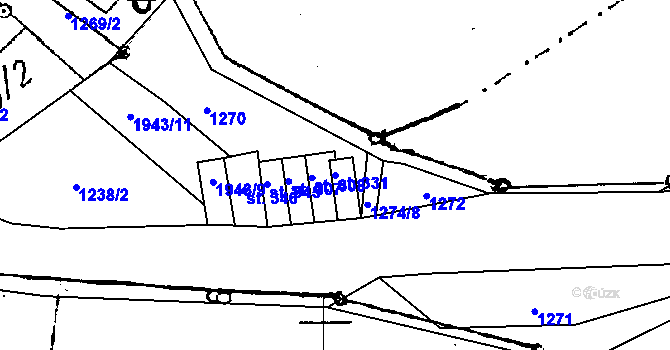 Parcela st. 331 v KÚ Vlastiboř u Železného Brodu, Katastrální mapa