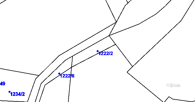Parcela st. 1222/2 v KÚ Vlastiboř u Železného Brodu, Katastrální mapa