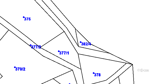 Parcela st. 382/4 v KÚ Vlastibořice, Katastrální mapa