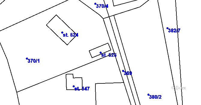 Parcela st. 525 v KÚ Vlastibořice, Katastrální mapa
