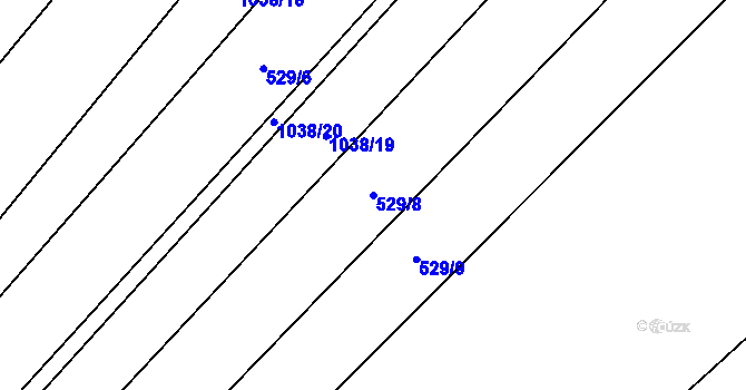 Parcela st. 529/8 v KÚ Vlastislav, Katastrální mapa