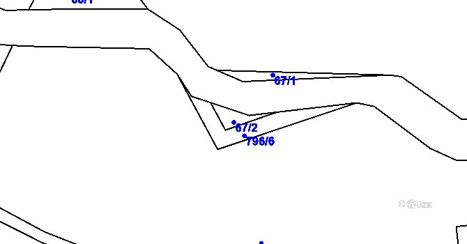 Parcela st. 67/2 v KÚ Vlastislav, Katastrální mapa
