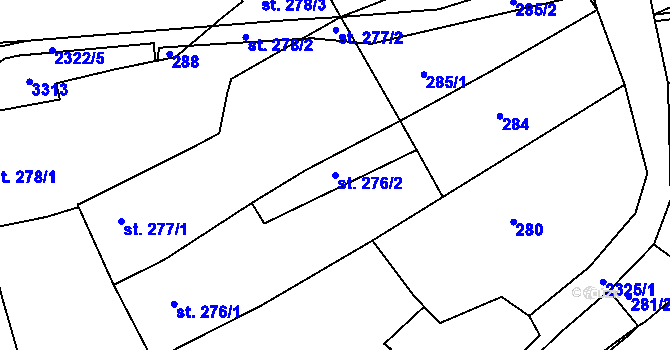 Parcela st. 276/2 v KÚ Vlašim, Katastrální mapa